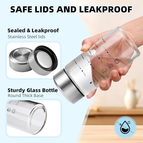Glass Juice Bottles 4 Pack 12 oz (4 Count)