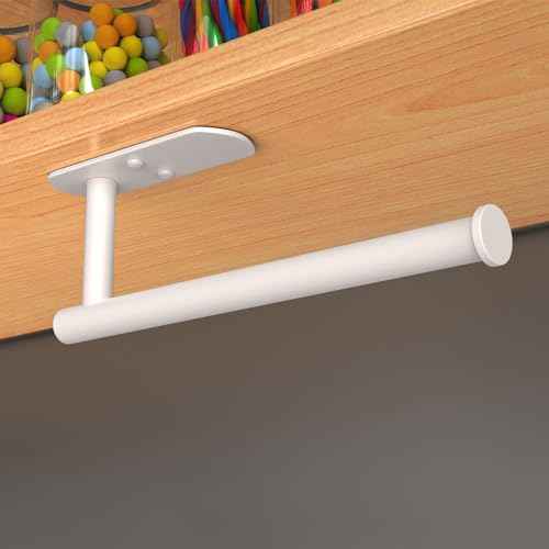 Adhesive Paper Towel Holder Under Cabinet Wall Mount for Kitchen Paper Towel (2 Count)