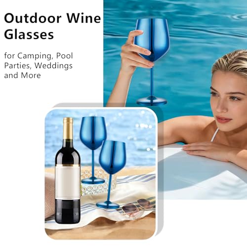 Unbreakable Stainless Steel Wine Glasses Set of 4 (4 Count)