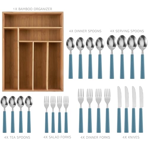Bamboo Kitchen Utensil Set with Drawer Organizer