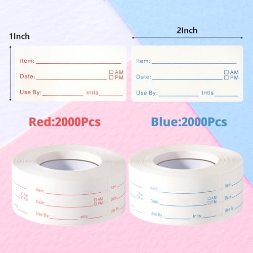 8 Rolls 4000 Pieces Removable Food Labels (4000 Count)