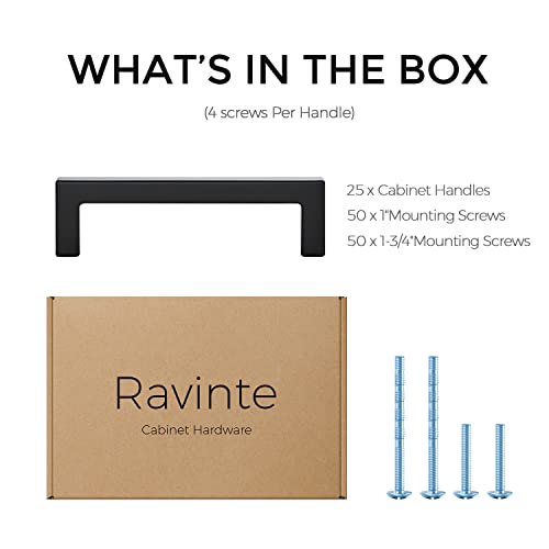 Matte Black Cabinet Handles Solid Cabinet Pulls 3 (25 Count)