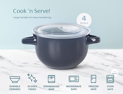 French Onion Soup Crocks with Lids & Handles (4 Count)