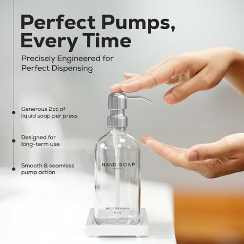 Glass Hand and Dish Soap Dispenser Set by Brighter Barns