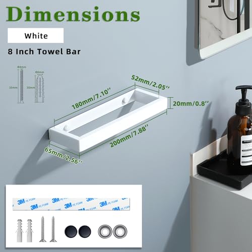 Hand Towel Holder Towel Bar for Bathroom Wall Mounted 8 Inch