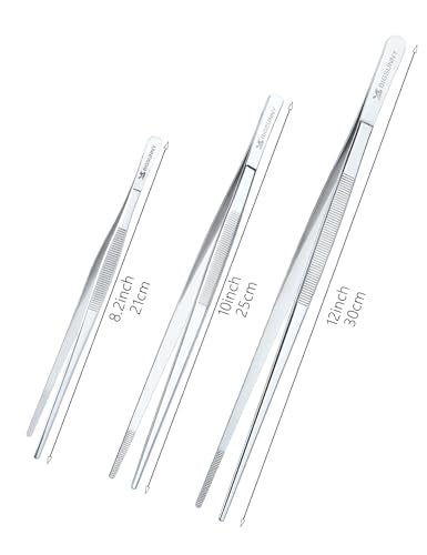 Set of 3 Kitchen Tweezers Fine Tweezer Tongs (3 Count)
