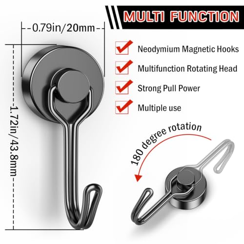 6 Pack Magnetic Hooks (6 Count)