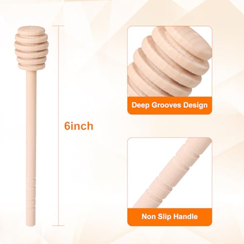 22 PCS Wooden Honey Sticks Dipper 6 Inch