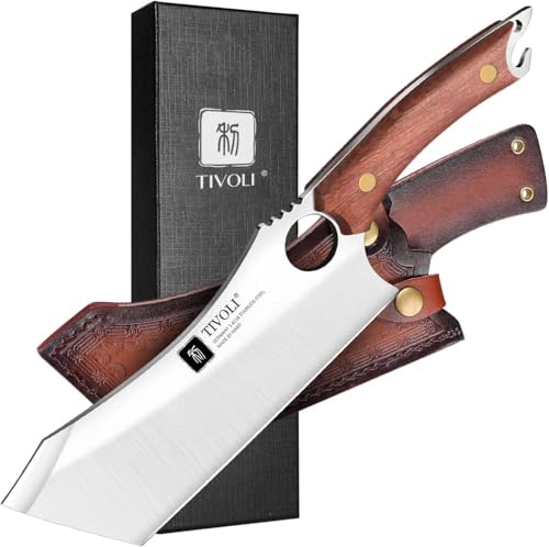 Full Tang Meat Cleaver Knife with Sheath and Bottle Opener