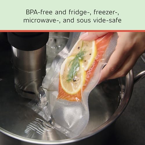 Custom Fit Airtight Food Storage and Sous Vide Vacuum Sealer Bags (3 Count)