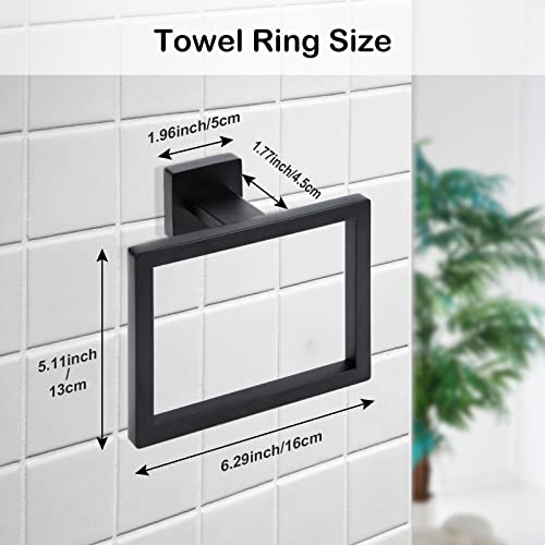 Matte Black Towel Ring