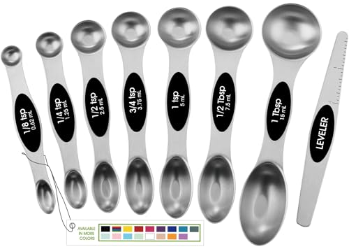 Stainless Steel Magnetic Measuring Spoons Set of 8