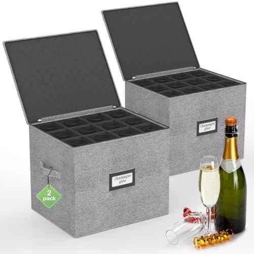 Champagne Flute Storage Box with Dividers