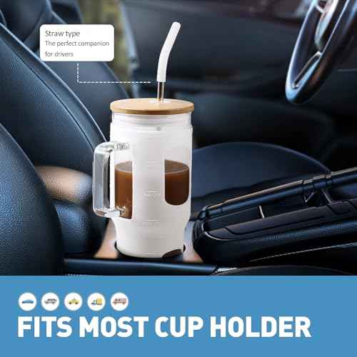 Glass Tumbler with Straw and Lid