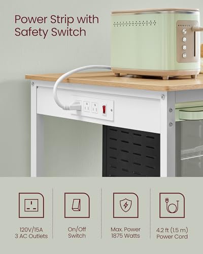 Kitchen Island with 3 Shelves