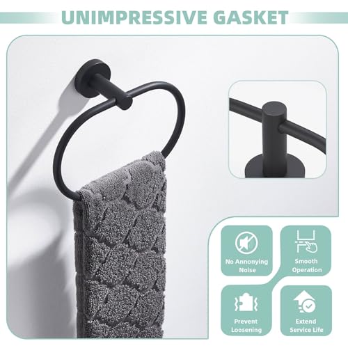 Matte Black Oval Towel Ring