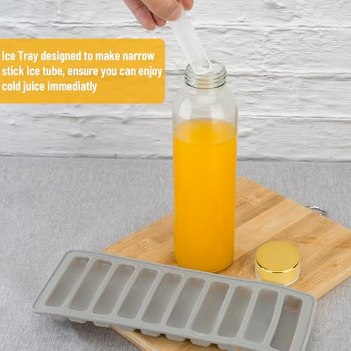 18 oz Glass Juice Bottles with Gold Lids (10 Count)