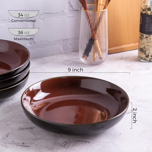 9.0" Ceramic Pasta Bowls Set of 6 (4 Count)