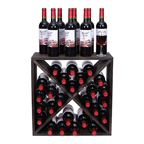 Wine Rack Cabinet countertop Wooden Stackable Storage Retro Cube freestanding Floor Wine Bottle Holder Stand