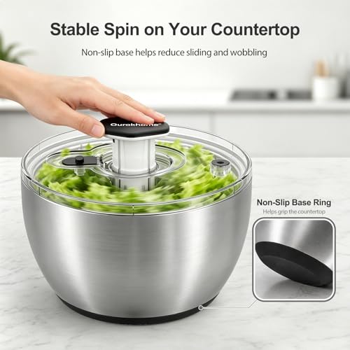 6.3 QT Stainless Steel Salad Spinner