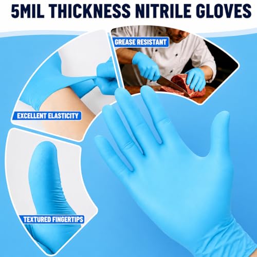 Individually Wrapped Black Disposable Nitrile Gloves (800 Count)
