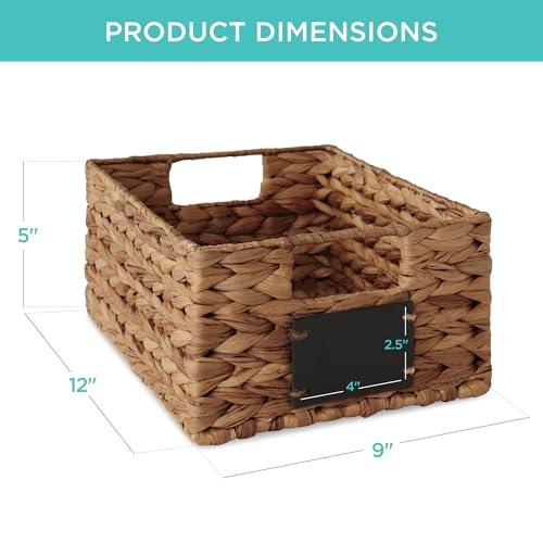 Set of 4 9x12in Water Hyacinth Pantry Baskets (4 Count)