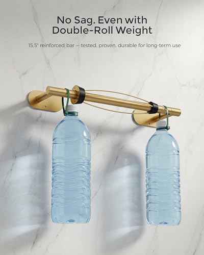 Gold Paper Towel Holder Under Cabinet with Damping Self Adhesive