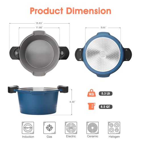 8.5qt Pasta Pot with Strainer Lid