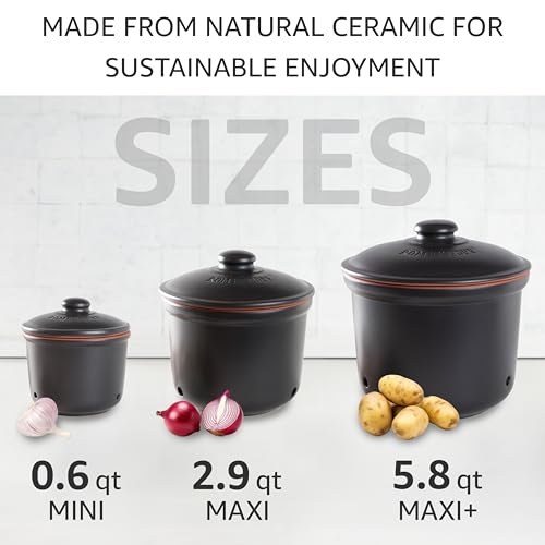 Romertopf Freshness Storage Potato Onion Garlic Clay Pot Set of 3 with Lids (3 Count)
