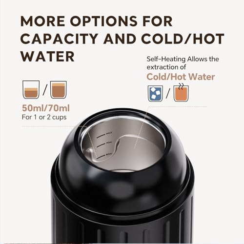 2-in-1 Portable Espresso Maker For Nespresso Pod＆Ground,Black (2.7 Ounce)