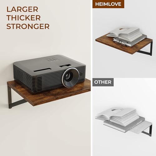 16W x 12D Deep Floating Shelves Set of 3 Rustic Brown (3 Count)