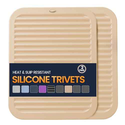 Silicone Trivet Mats 2 Heat Resistant Pot Holders Multipurpose Non