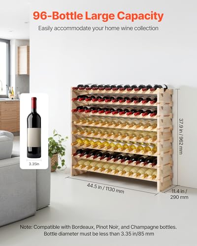 96 Bottle Stackable Modular Wine Rack