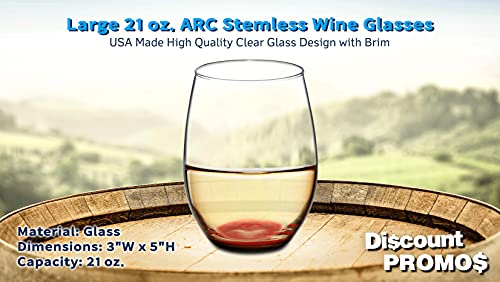 10 ARC Stemless Wine Glasses Set (10 Count)