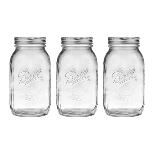 Regular Mouth Glass Mason Jars with Lids and Bands (176.3698 Ounce)