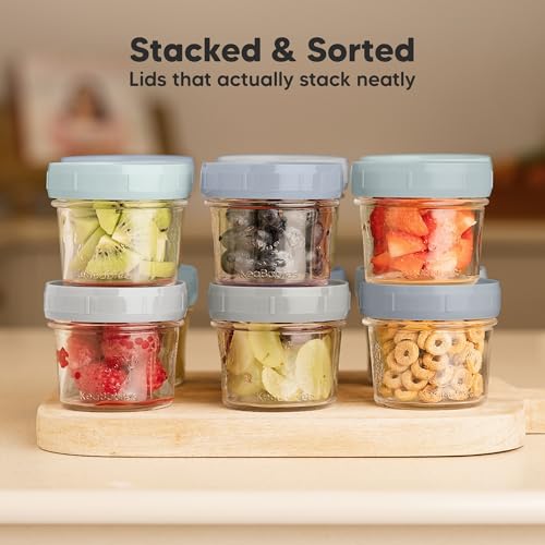 12pk 4oz Glass Baby Food Containers with Lids (12 Count)