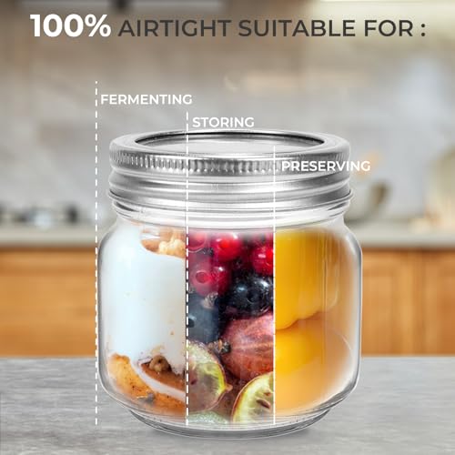 6 Pack 8oz Small Glass Mason Jars