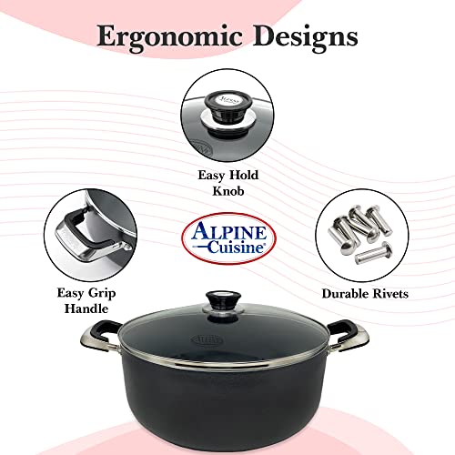 18 Quart Non stick Stock Pot with Tempered Glass Lid and Carrying Handles