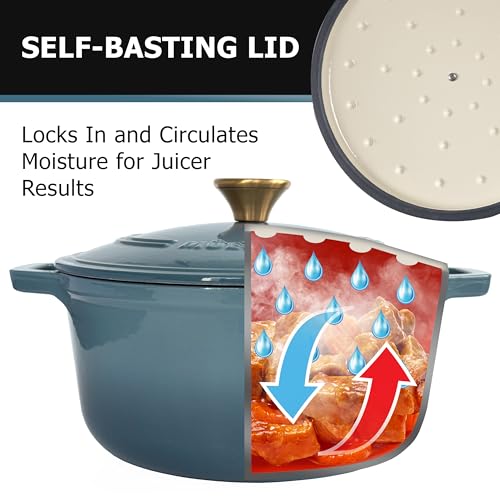MUELLER HOME 6 Quart Enameled Cast Iron Pot Dutch Oven