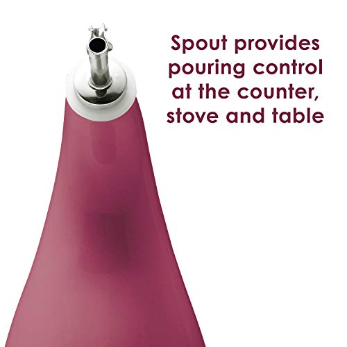 Solid Glaze Ceramics EVOO Olive Oil Bottle Dispenser with Spout