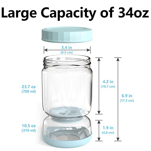 Glass Pickle Jar with Strainer Flip (34 Ounce)