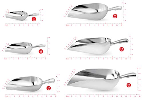 34608 One Piece Cast Aluminum Round Bottom Bar Ice Flour Utility Scoop