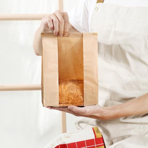 Paper Bread Bags with Window for Home Sourdough Loaf Gift Giving (30 Count)