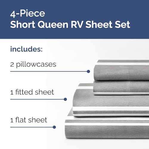 Short Queen Size 4 Piece Bed Sheet Set