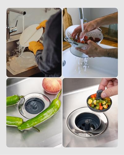3 in 1 Kitchen Sink Drain Strainer and Stopper Combo
