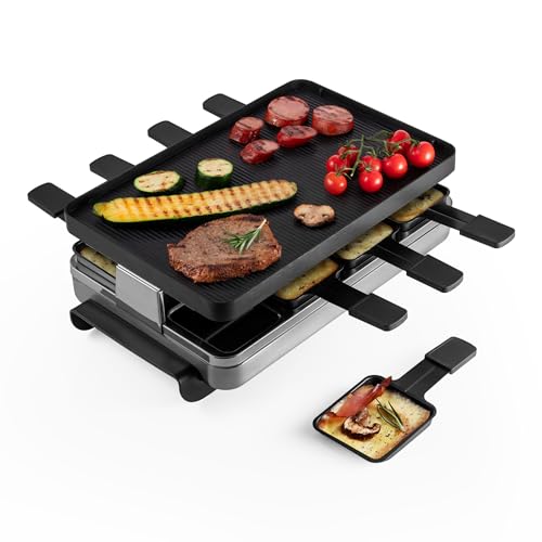 Classic Raclette Party Grill with Reversible Cast Aluminum Non