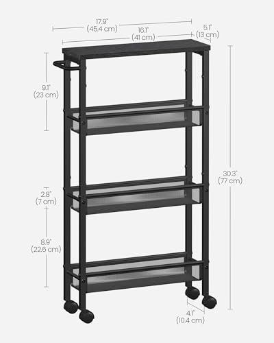 4 Tier Slim Rolling Storage cart with Wheels
