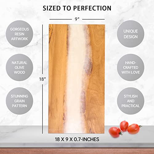 Italian Olive Wood luxury Cheese board with Resin