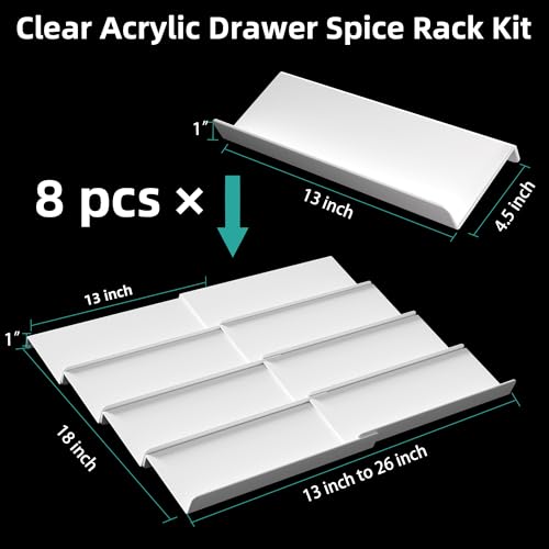 White Spice Drawer Organizer (8 Count)