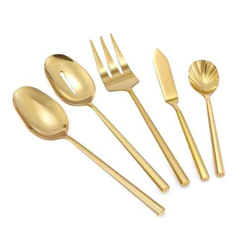 Gold Silverware with Hexagon Handle 45